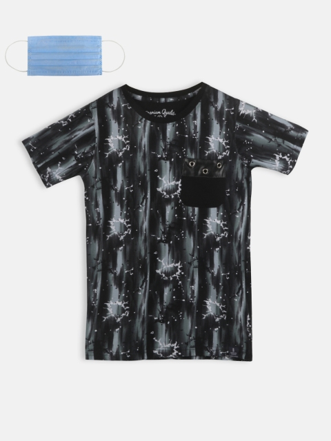 

Lil Tomatoes Boys Black Printed Round Neck T-shirt