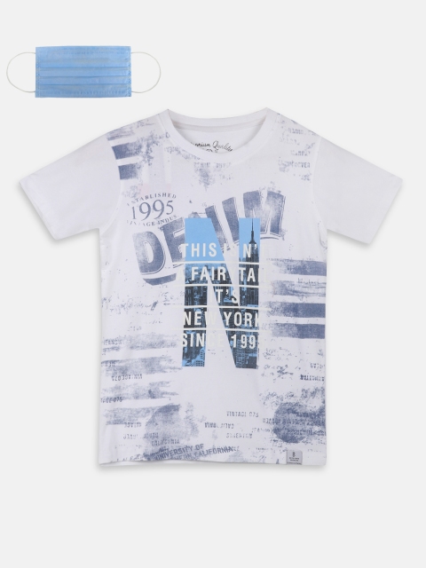 

Lil Tomatoes Boys White Printed Round Neck T-shirt