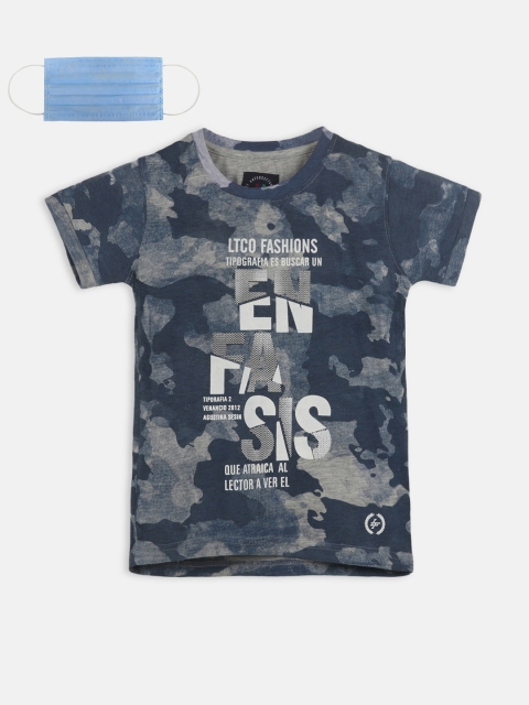 

Lil Tomatoes Boys Grey Melange Printed Round Neck T-shirt