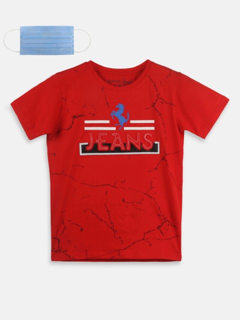 

Lil Tomatoes Boys Red Printed Round Neck T-shirt