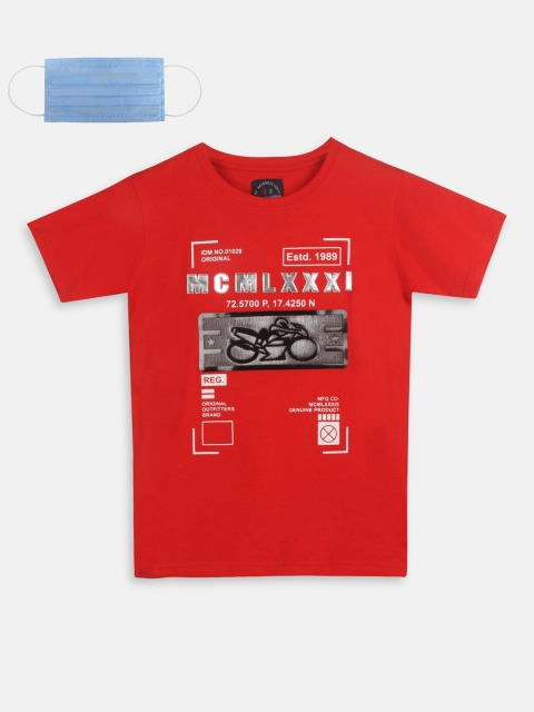 

Lil Tomatoes Boys Red Printed Round Neck T-shirt