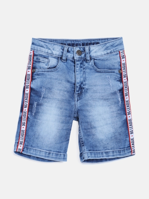 

Blue Giraffe Boys Blue Washed Slim Fit Denim Shorts