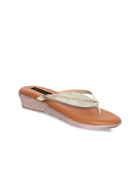 

Milano Torre Women Gold Solid Wedge Heels