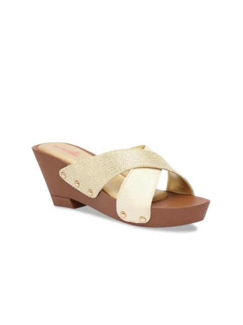 

Butterflies Women Gold Solid Wedges