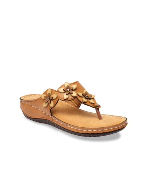 

Butterflies Women Tan & Beige Solid Sandals with Embellished Detail