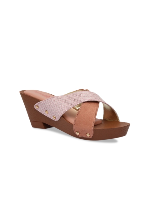 

Butterflies Women Pink & Brown Colourblocked Mules