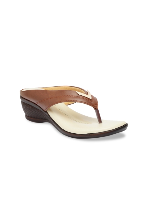 

Butterflies Women Brown & Cream Solid Wedge Heels