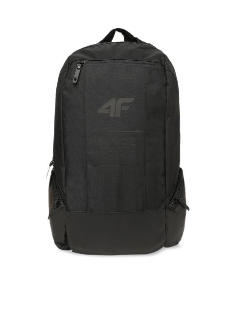 

4F Unisex Black Brand Logo Backpack
