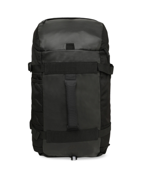 

4F Unisex Black Brand Logo Backpack