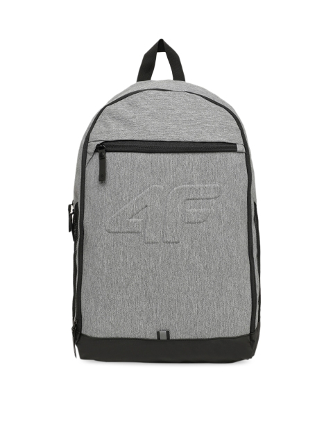 

4F Unisex Grey Melange Brand Logo Backpack