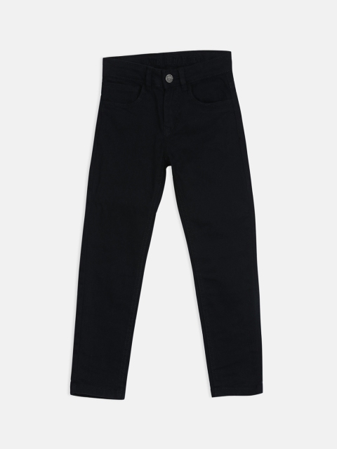 

Blue Giraffe Boys Black Slim Fit Mid-Rise Clean Look Jeans