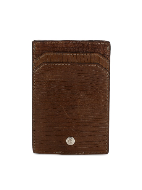 

CRUST Men Brown Textured RFID Protected Genuine Leather Card Holder