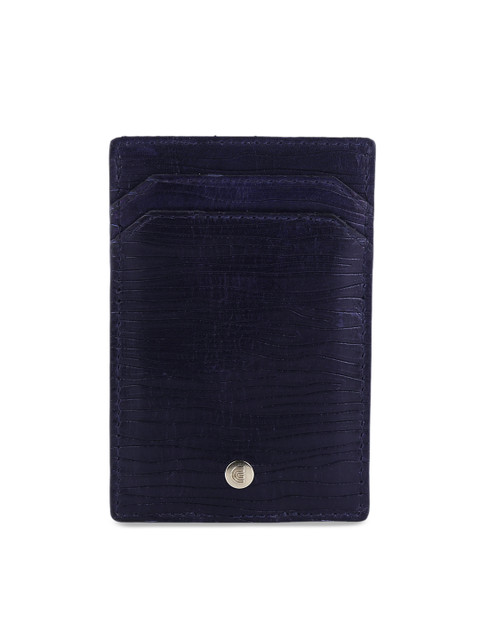 

CRUST Men Navy Blue Textured Leather Money Clip