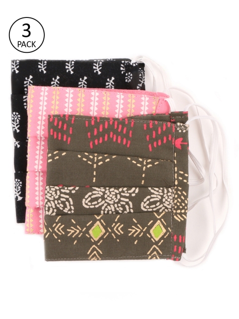 

Carlton London Unisex Assorted Pack Of 3 3-Ply Reusable Cloth Masks