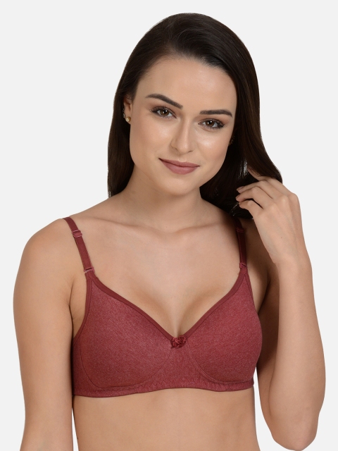 

mod & shy Maroon Solid Non-Wired Lightly Padded Everyday Bra MS189