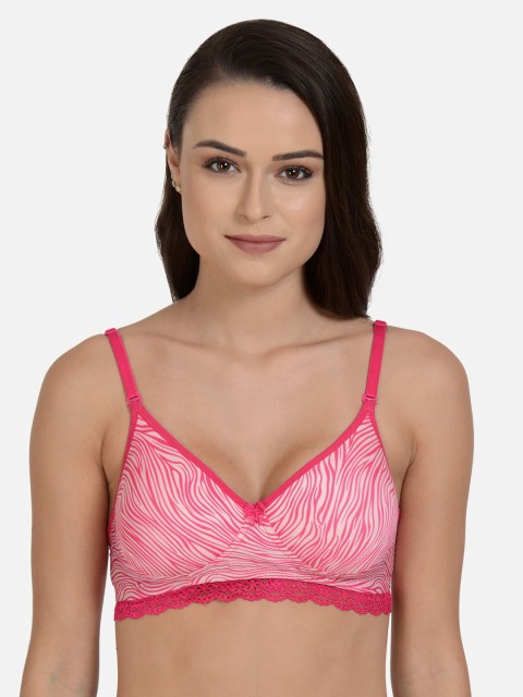 

mod & shy Pink & Off-White Printed Non-Wired Lightly Padded Everyday Bra MS193