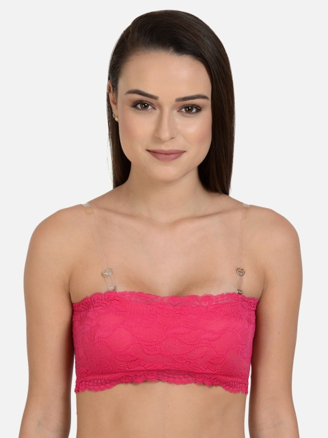 

mod & shy Pink Lace Non-Wired Lightly Padded Balconette Bra MS161