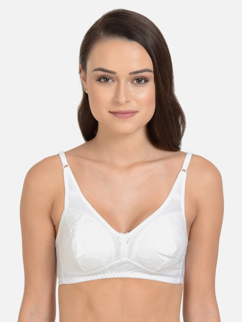 

mod & shy White Self Design Non-Wired Non Padded Everyday Bra MS181