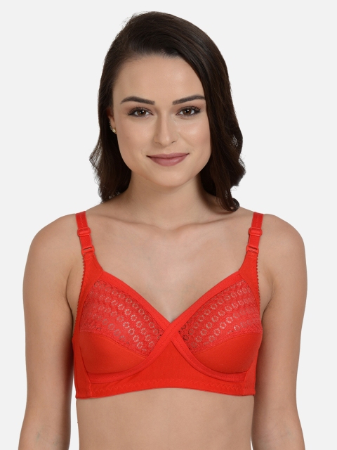 

mod & shy Red Lace Non-Wired Non Padded Everyday Bra MS172