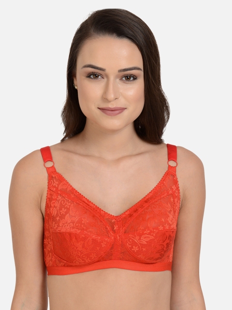 

mod & shy Orange Lace Non-Wired Non Padded Minimizer Bra MS157