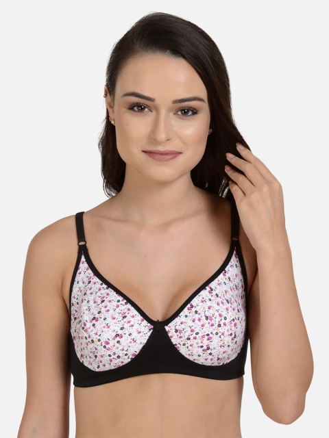 

mod & shy White & Black Printed Non-Wired Non Padded Everyday Bra