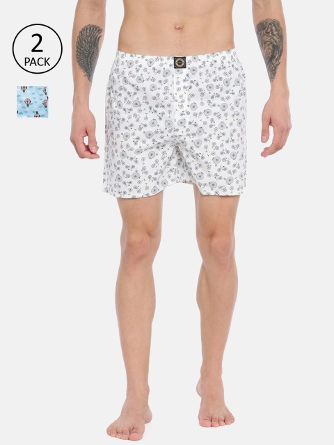 

Joven Men Pack of 2 Printed Boxers JB2P-PRCY, White