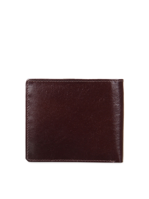 

LEISURES Men Brown Textured Leather Two Fold Wallet