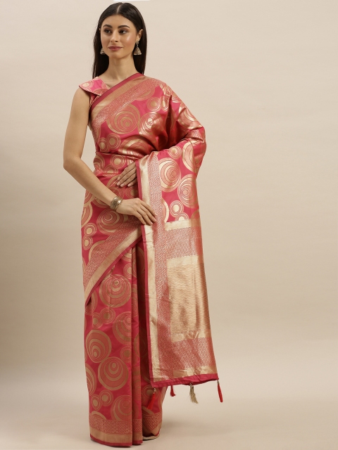 

SHAVYA Maroon & Gold-Coloured Pure Silk Woven Design Banarasi Saree