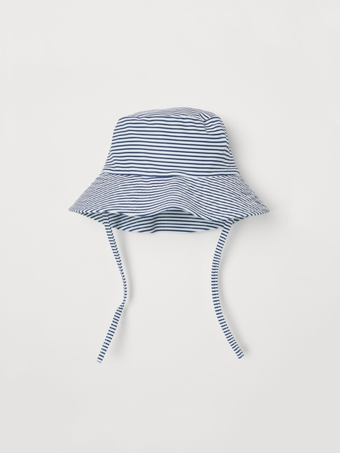 

H&M Kids White & Blue Striped UPF 50 Sun hat