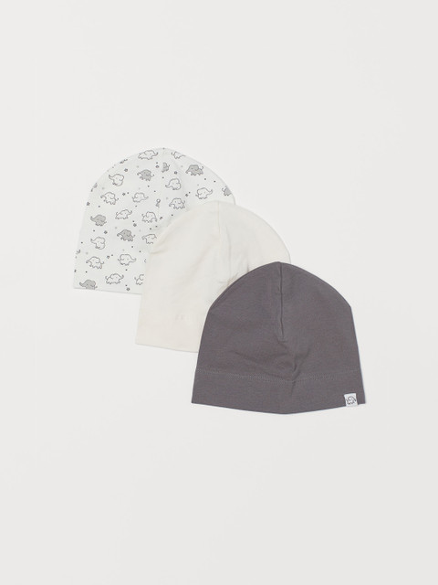 

H&M Kids 3-Pack Cotton Jersey Hats, White