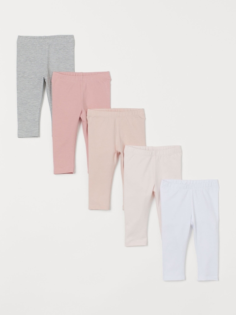 

H&M Kids 5-Pack Jersey Sustainable Leggings, White