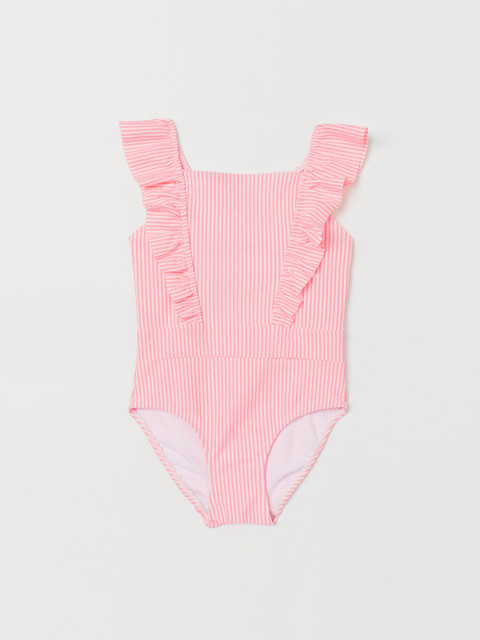 

H&M Girls Red & White Flounced Swimsuit