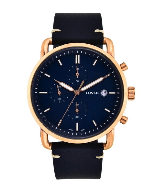 

Fossil Men The Commuter Chrono Blue Analogue Watch FS5404, Navy blue