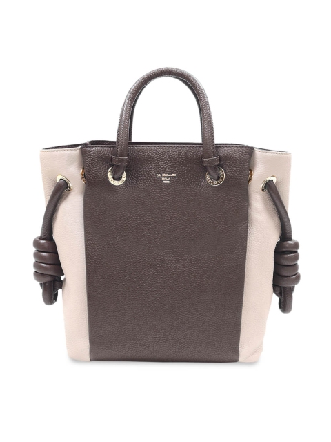 

Da Milano Brown & Beige Colourblocked Leather Handheld Bag