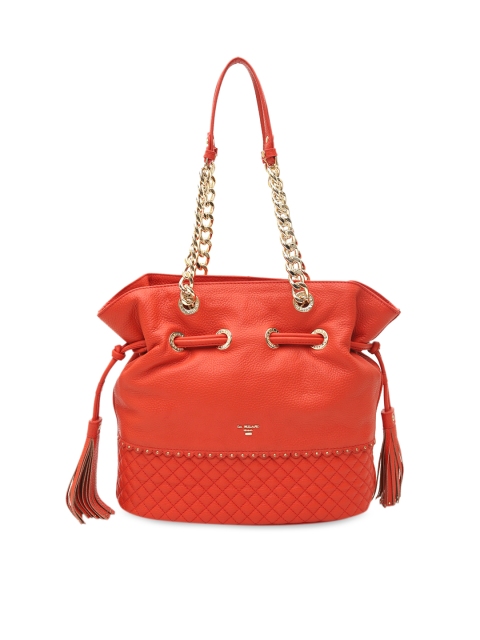

Da Milano Red Embellished Leather Shoulder Bag