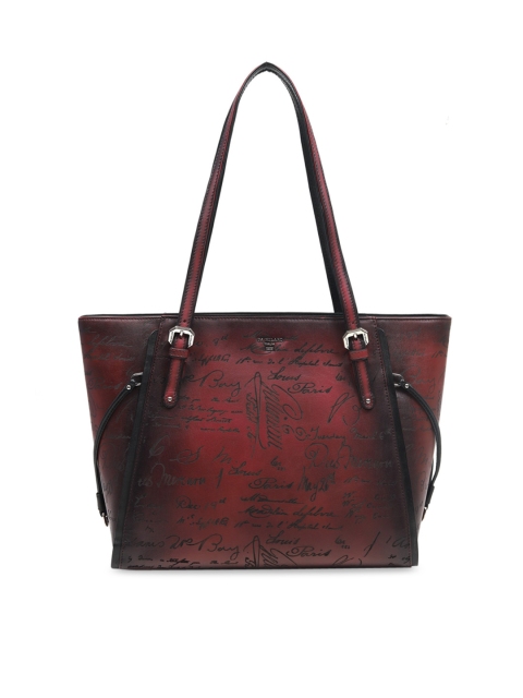 

Da Milano Burgundy Printed Leather Shoulder Bag