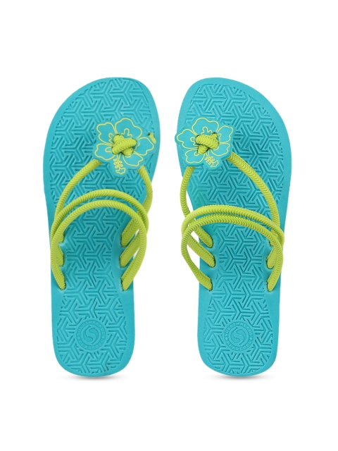 

Solethreads Women Green & Blue Solid Thong Flip-Flops