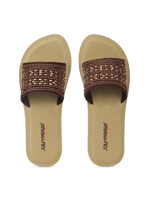 

Solethreads Women Brown Handcrafted Embellished Sliders
