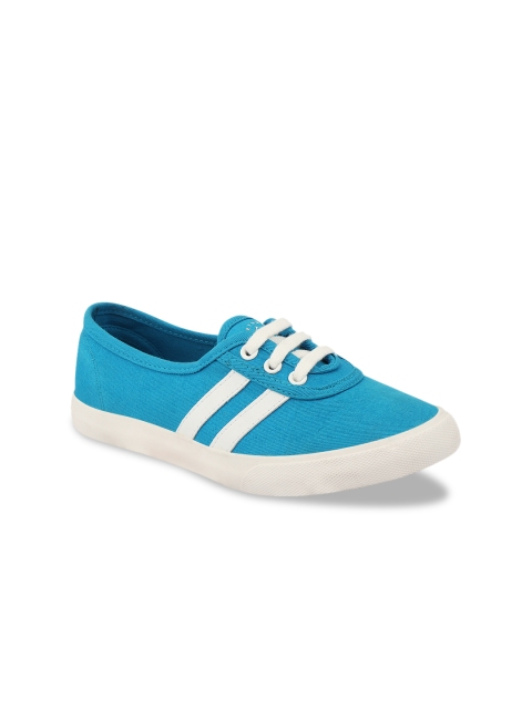 

Solethreads Women Blue Striped Sneakers
