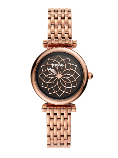 

Fossil Women Black & Rose Gold Analogue Carlie Mini Watch ES4691-EORS20