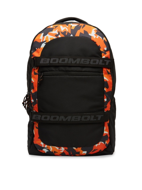 

BOOMBOLT Unisex Black & Orange DALMATIAN Printed Backpack