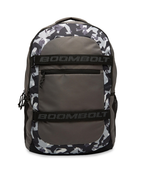 

BOOMBOLT Unisex Grey & Black DALMATIAN Printed Backpack