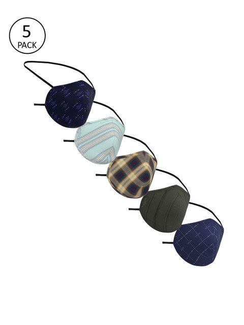 

Peter England Men Assorted Pack of 5 Reusable 3-Layers Outdoor Masks