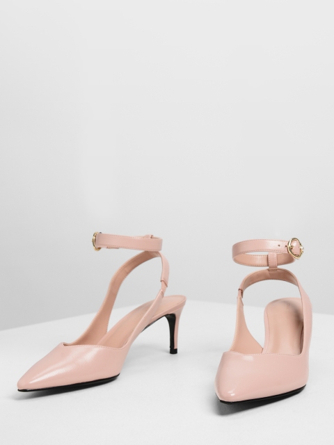 

CHARLES & KEITH Women Peach-Coloured Solid Heels
