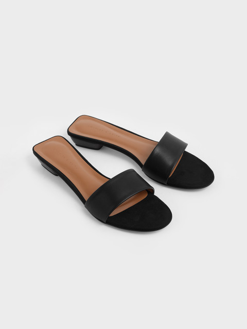 

CHARLES & KEITH Women Black Solid Comfort Heels