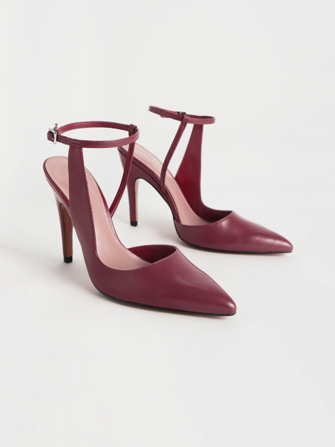 

CHARLES & KEITH Women Burgundy Solid Heels