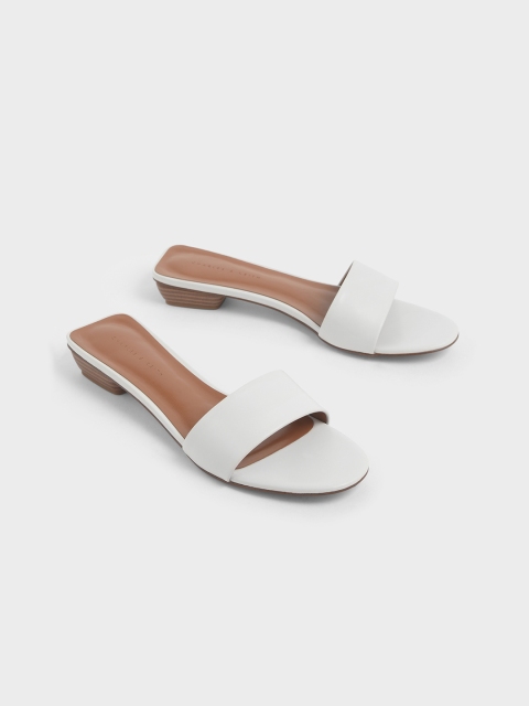 

CHARLES & KEITH Women White Solid Heels