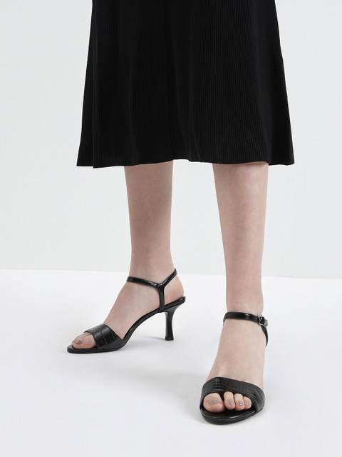 

CHARLES & KEITH Women Black Solid Slim Heels