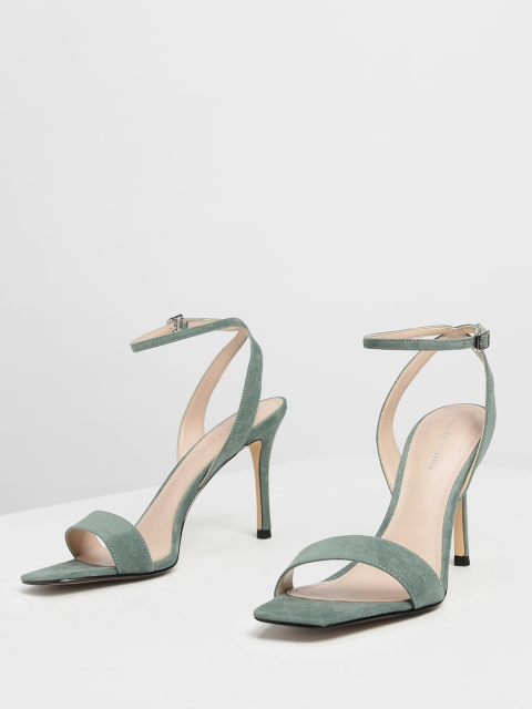 

CHARLES & KEITH Women Sea Green Solid Stilettos