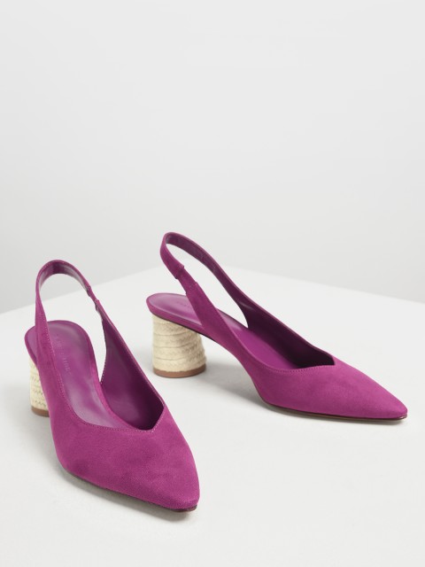 

CHARLES & KEITH Women Purple Solid Pumps